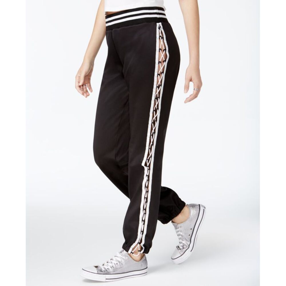 The Edit By Seventeen Juniors Lace Up Track Pants